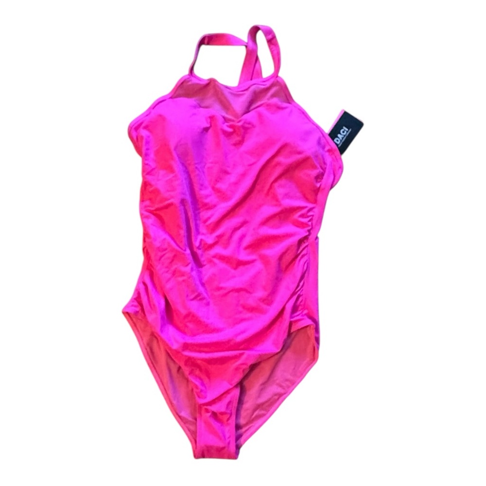 Daci Women’s High Neck One-Piece Swimsuit – Hot Pink (Size XL, New with Tags) - Picture 3 of 9
